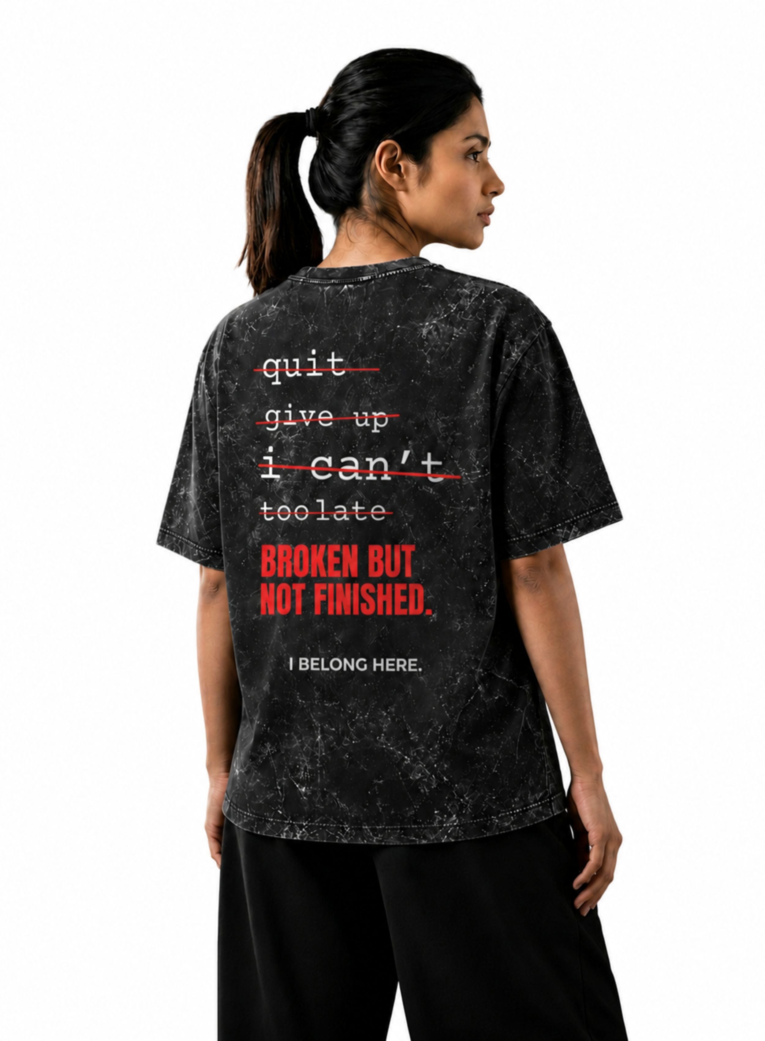 Still Here. | BBNF Oversized Acid Wash T-Shirt