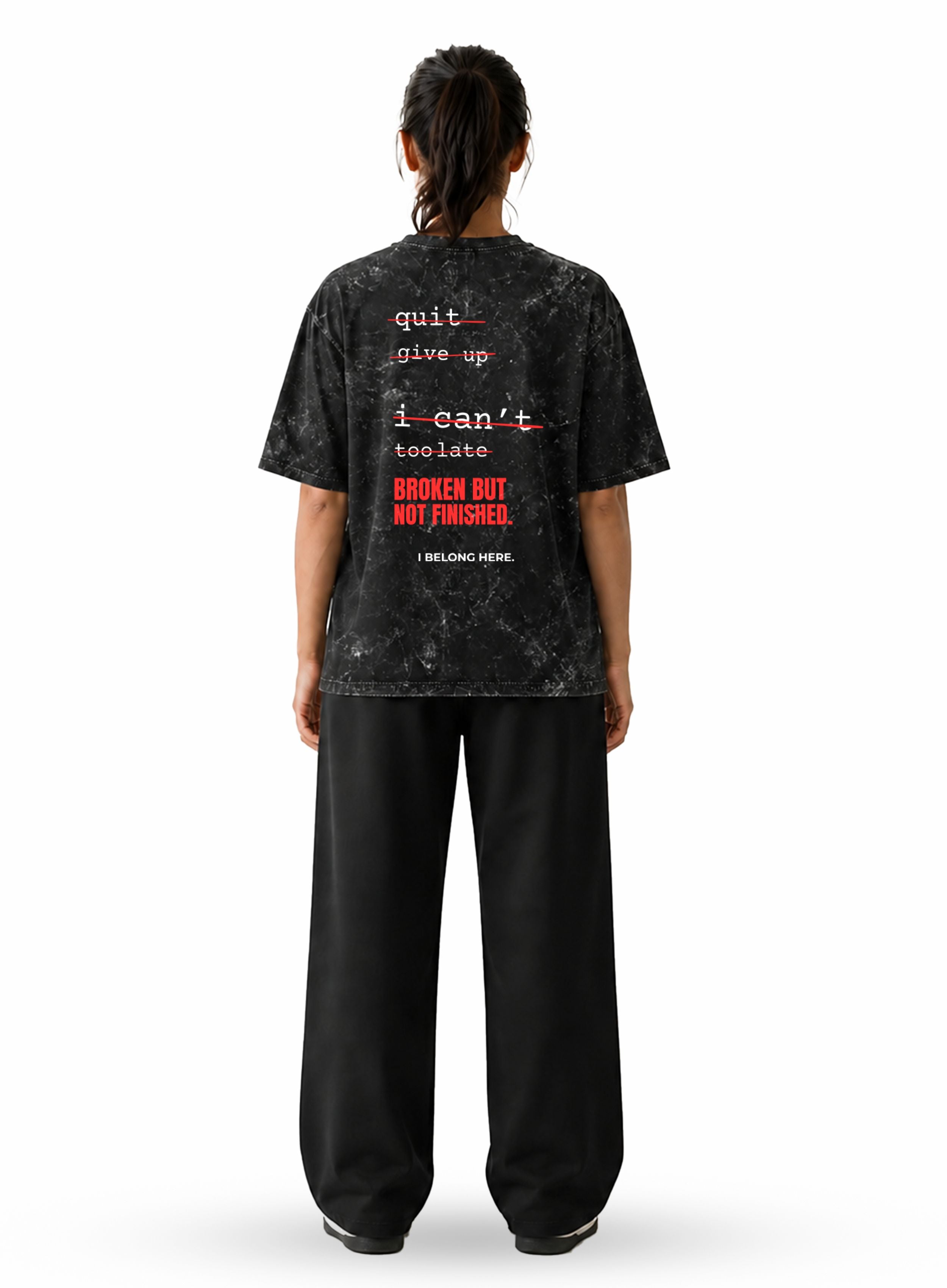 Still Here. | BBNF Oversized Acid Wash T-Shirt