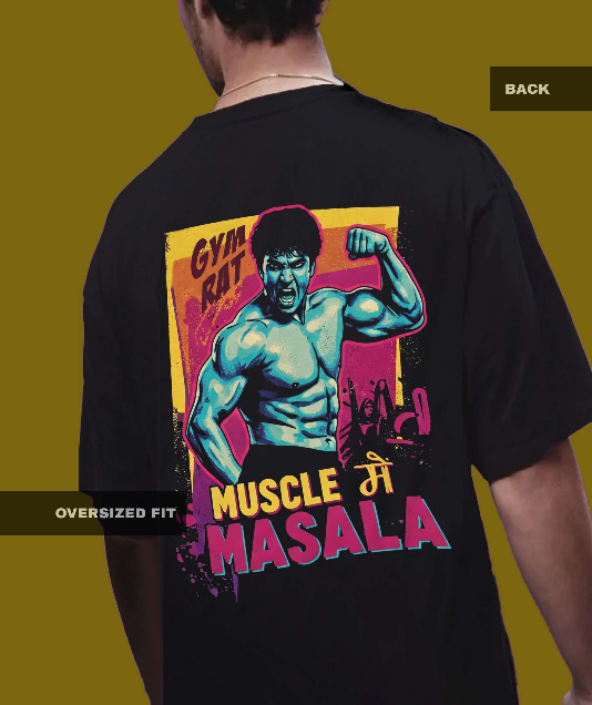 Muscle में Masala - Oversized T-Shirt