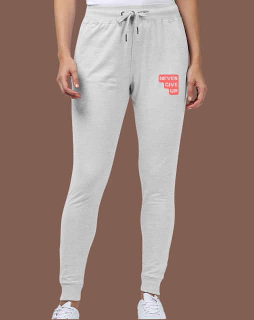Never Give up - Women Joggers Bottle Green