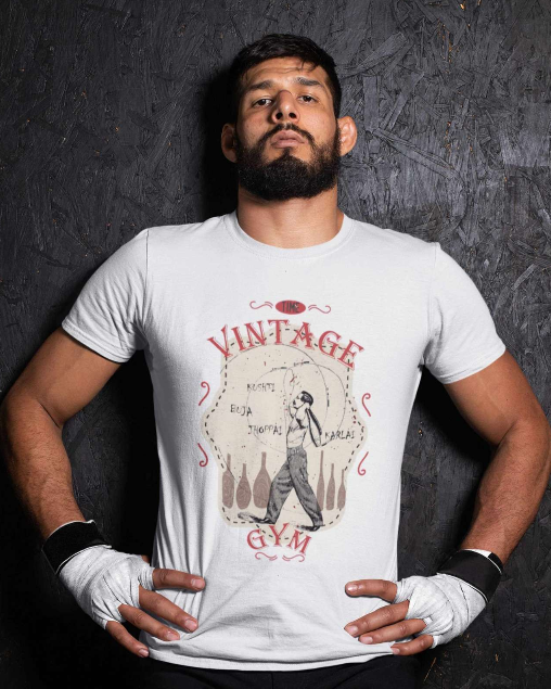 VIntage - Karla - Men Round Neck T-Shirt - Black