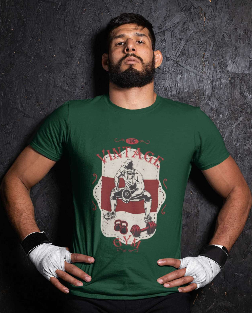 Vintage Lift and Squat - Men Round Neck T-Shirt