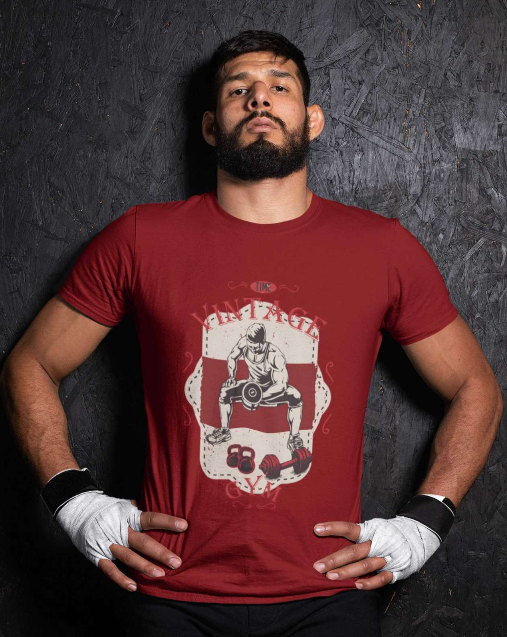 Vintage Lift and Squat - Men Round Neck T-Shirt