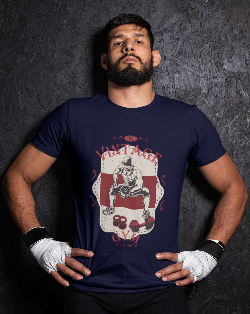 Vintage Lift and Squat - Men Round Neck T-Shirt