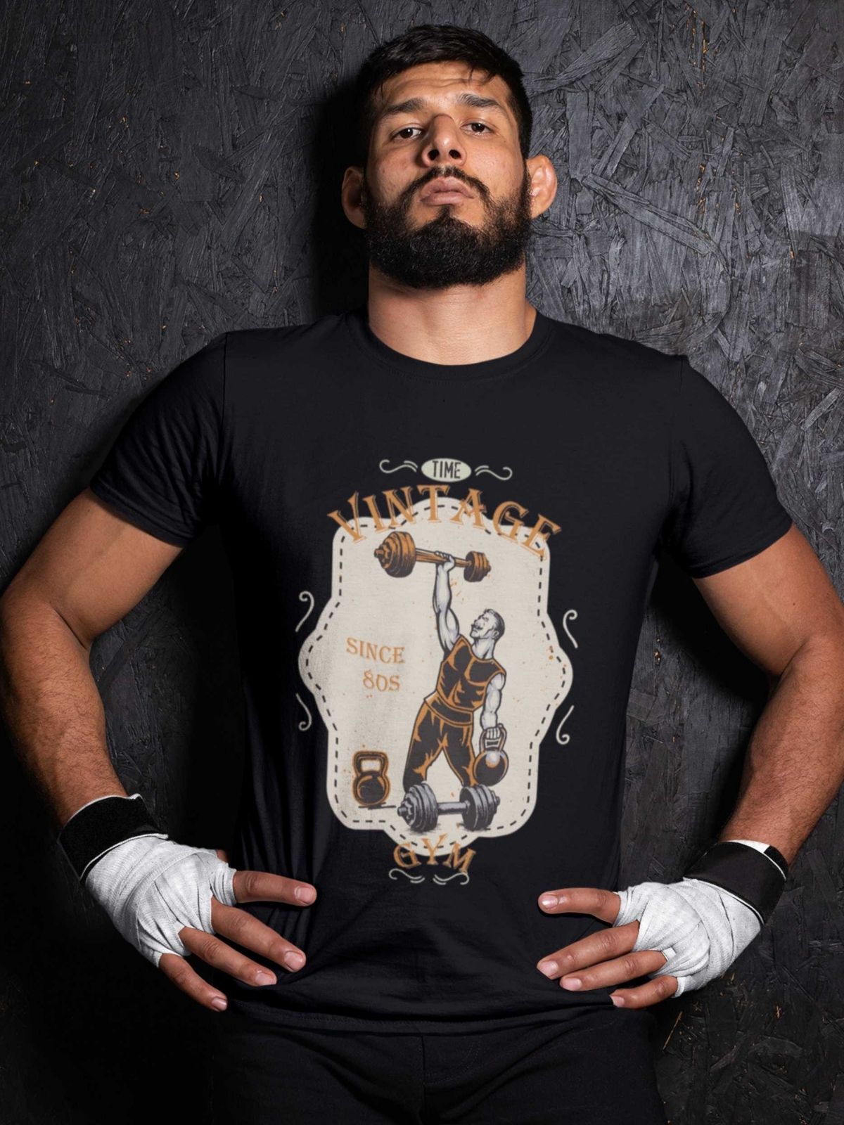Vintage One Hand Lift - Men Classic T-Shirt
