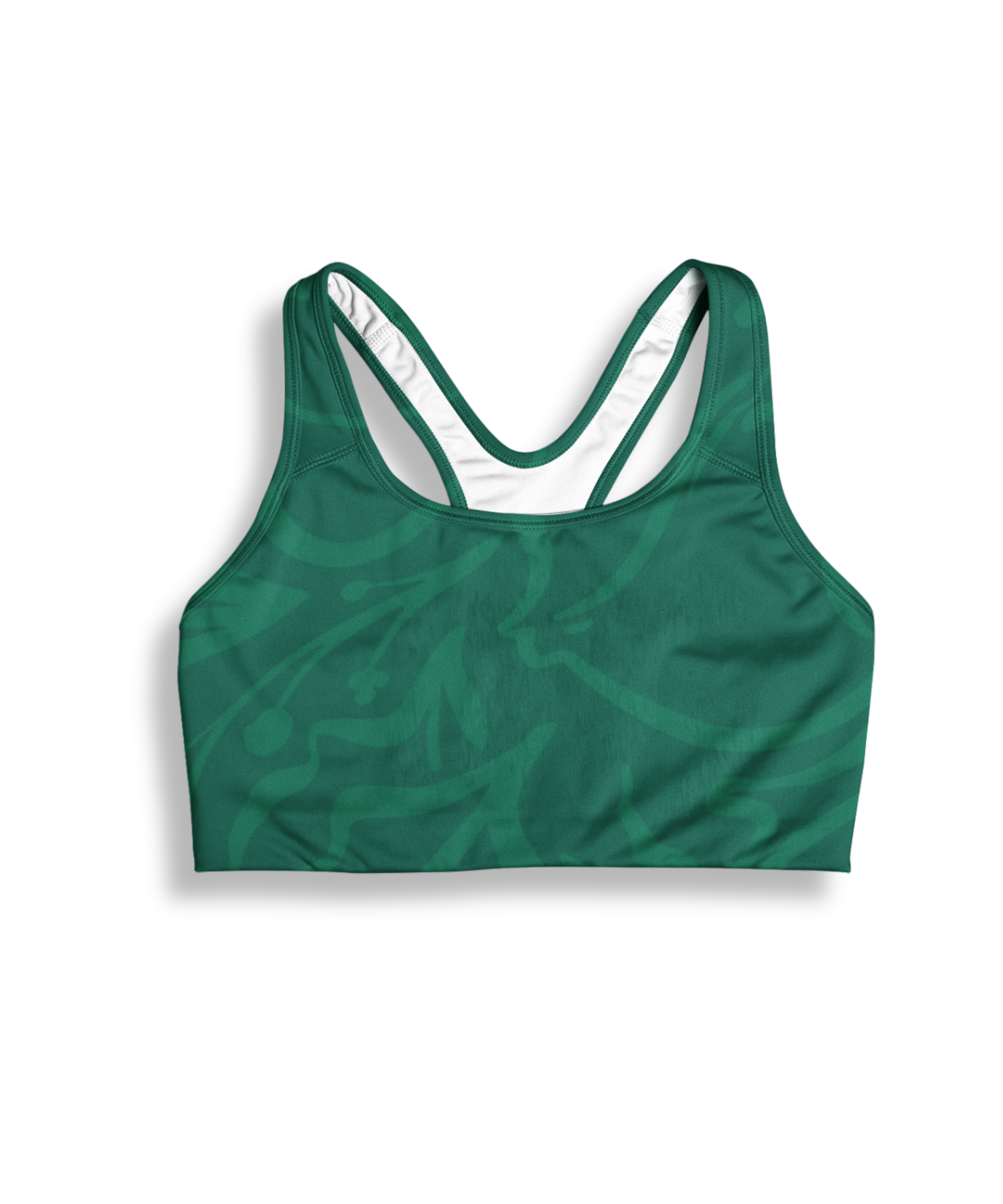 Geometrical Green Abstract Pattern – Gym Bra