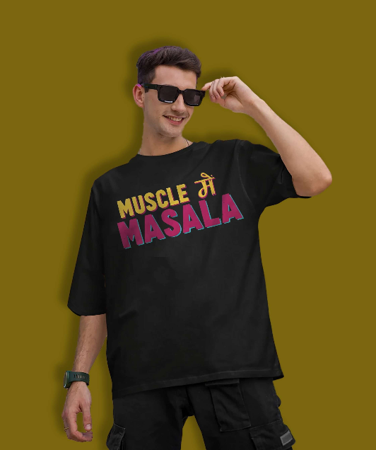 Muscle में Masala - Oversized T-Shirt