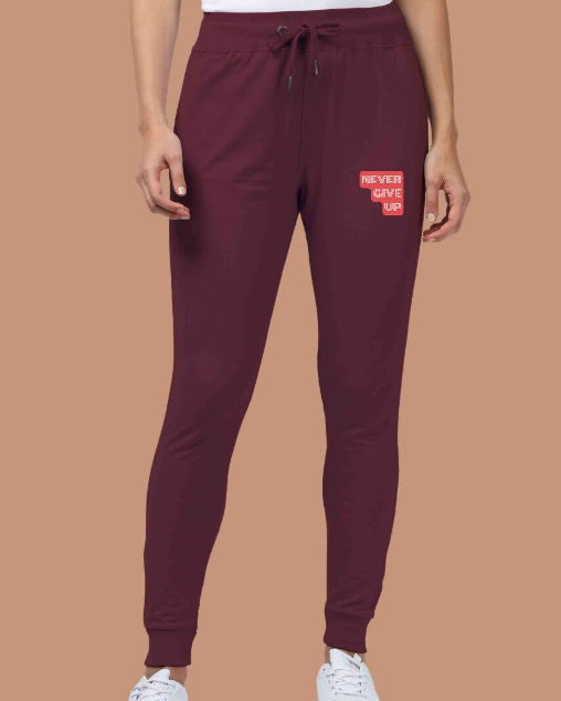 Never Give up - Women Joggers Bottle Green