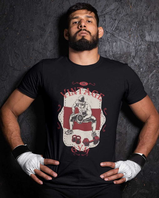 Vintage Lift and Squat - Men Round Neck T-Shirt