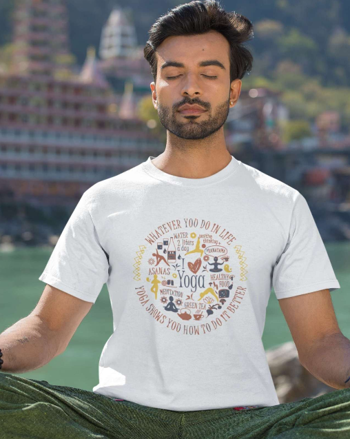 Yoga is way of life - Men Round Neck T-Shirt - White