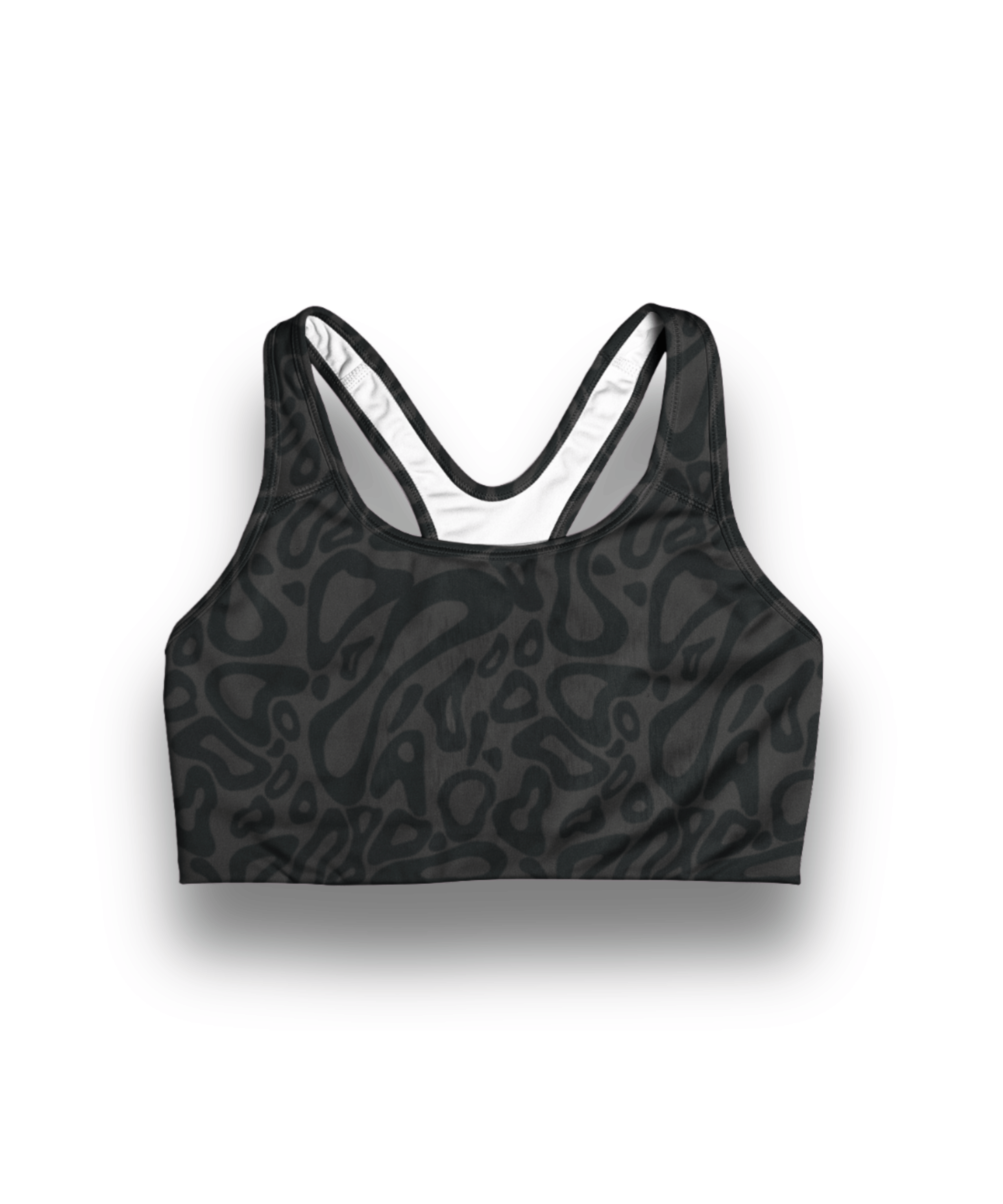 Abstract Black Pattern – Gym Bra