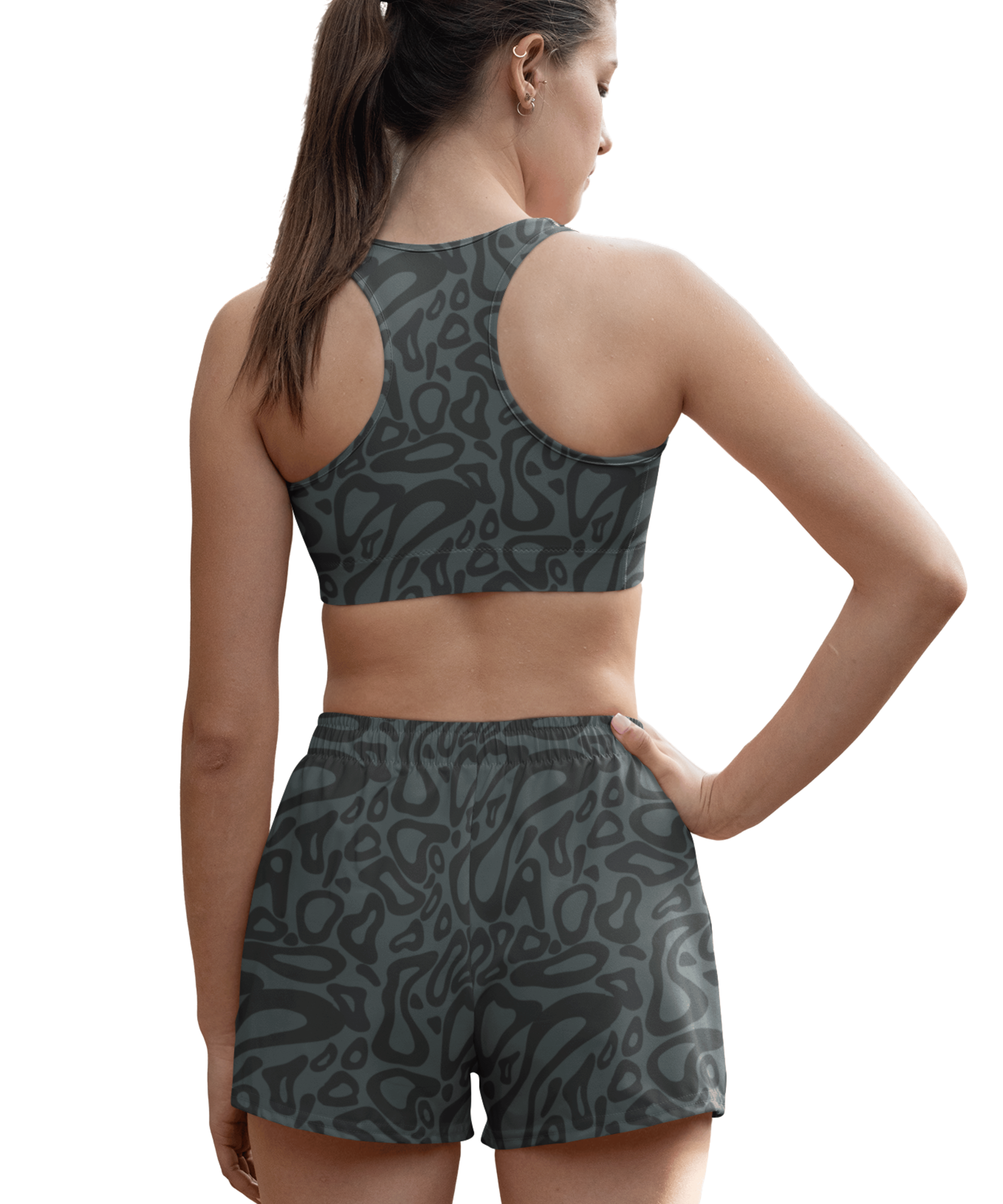 Abstract Black Pattern – Gym Bra