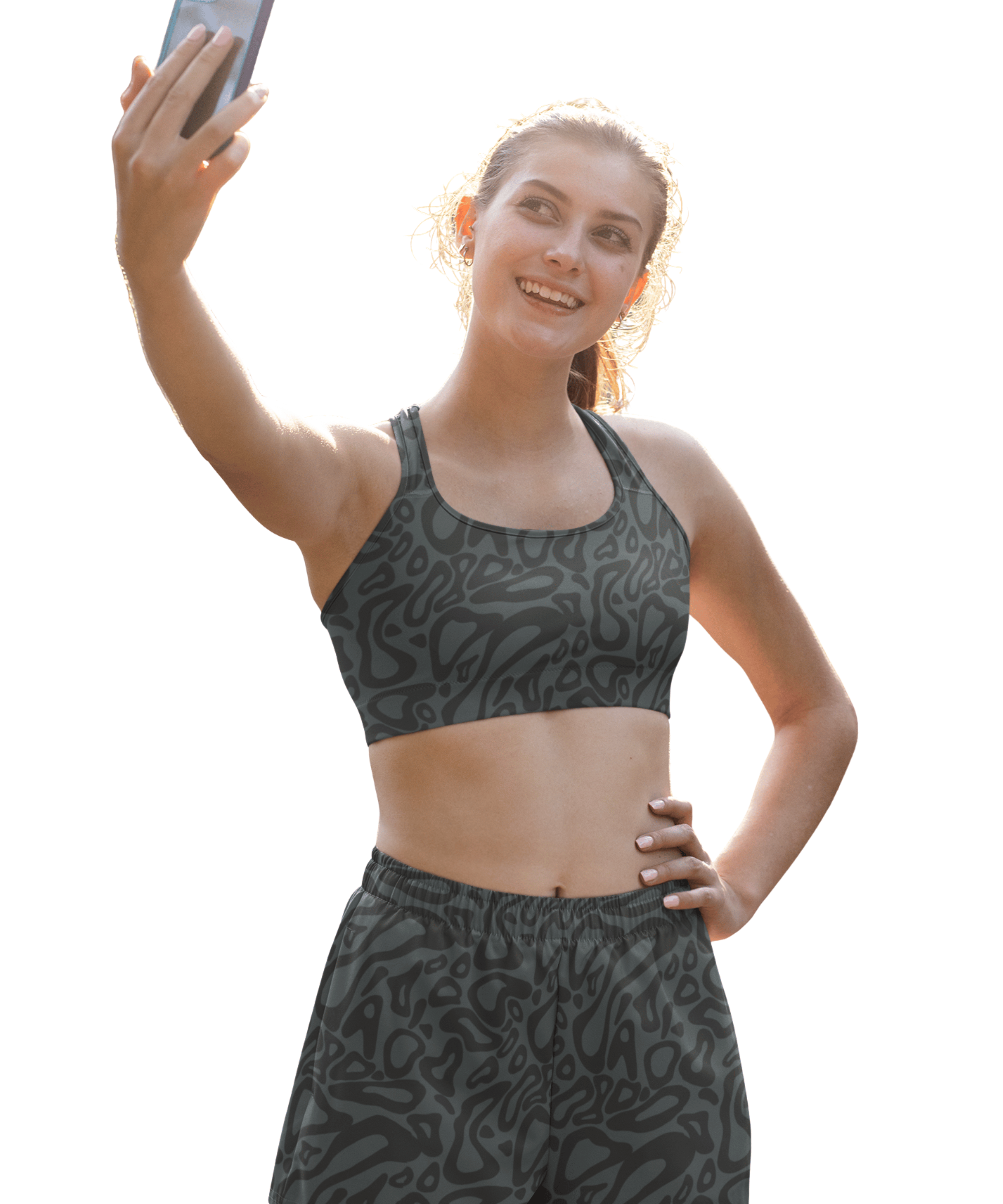 Abstract Black Pattern – Gym Bra