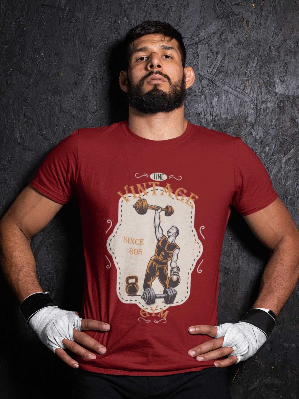 Vintage One Hand Lift - Men Classic T-Shirt